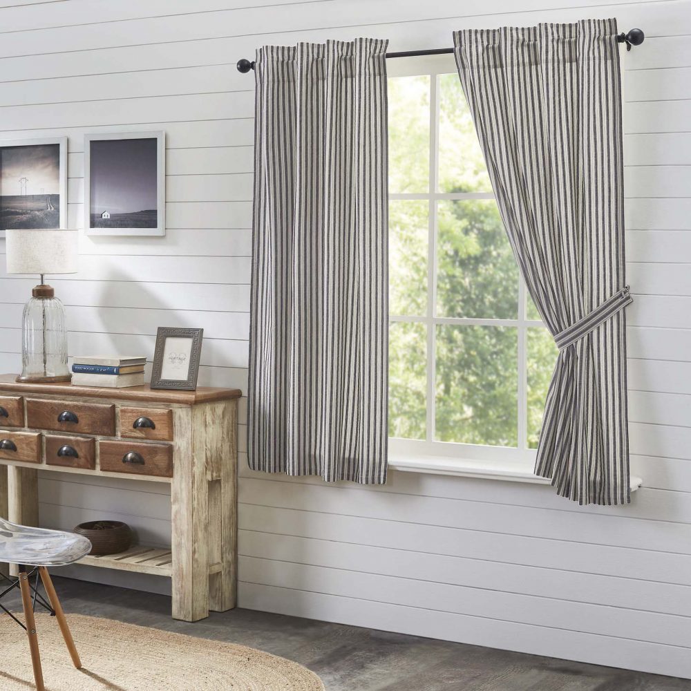 Ashmont Ticking Stripe Short Panel Set of 2 63x36