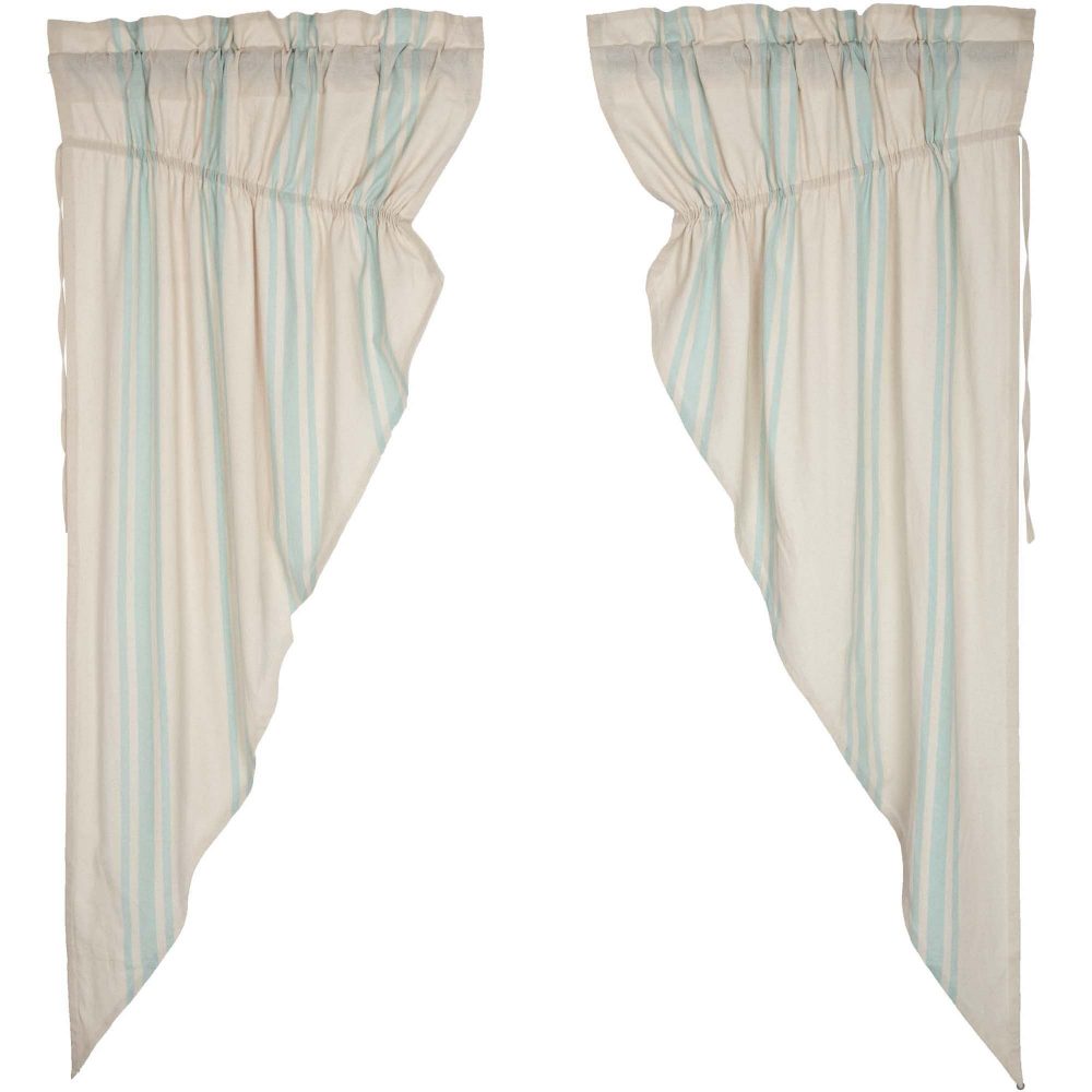 Grain Sack Aqua Prairie Short Panel Set of 2 63x36x18