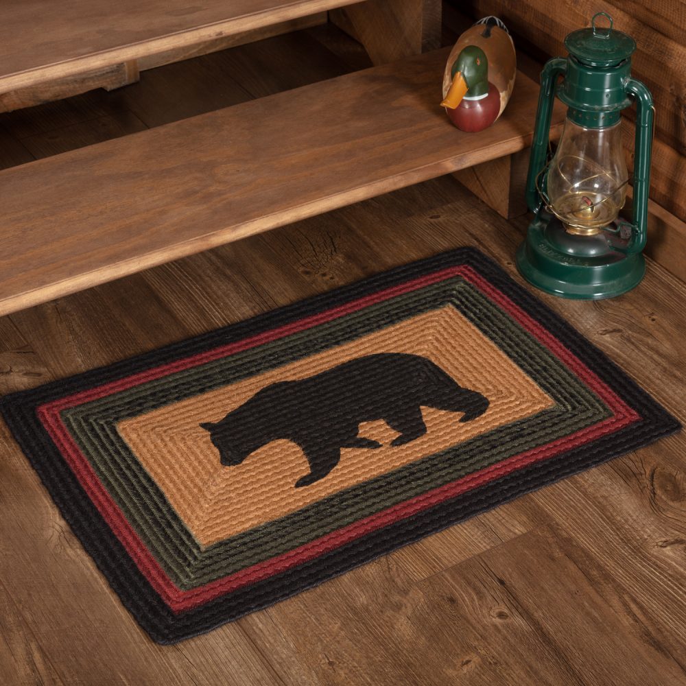 Wyatt Stenciled Bear Jute Rug Rect 20x30