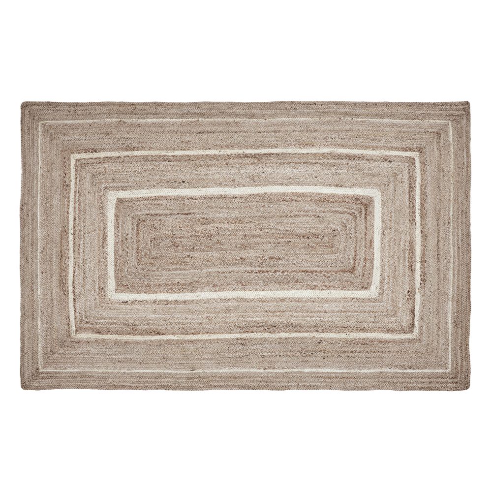 Natural & Creme Jute Rug Rect w/ Pad 60x96