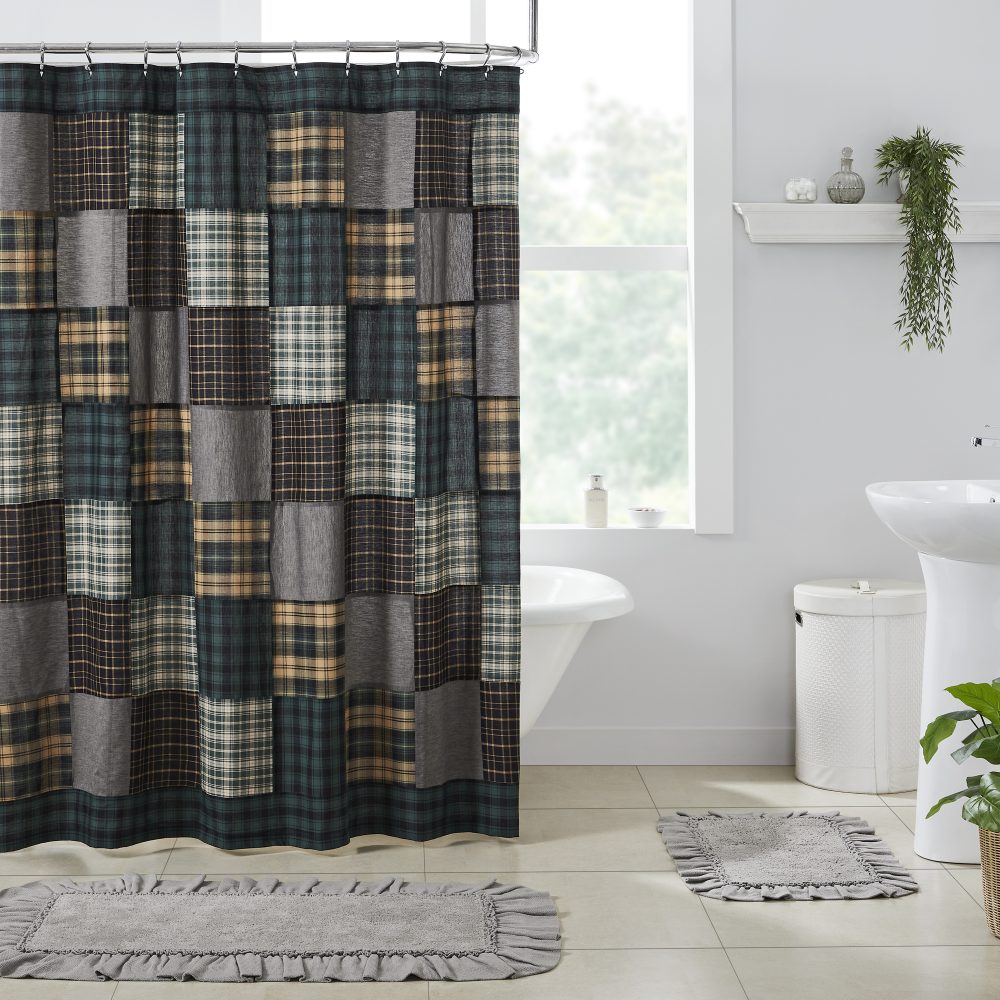 Pine Grove Patchwork Shower Curtain 72x72