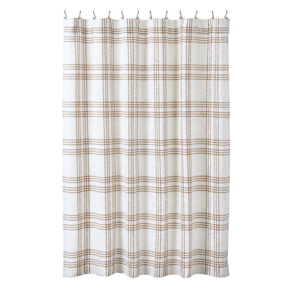 Wheat Plaid Shower Curtain 72x72