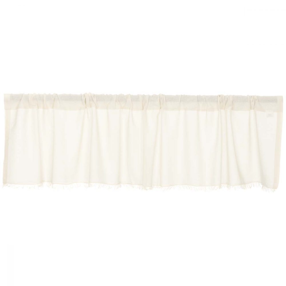 Tobacco Cloth Antique White Valance Fringed 16x72