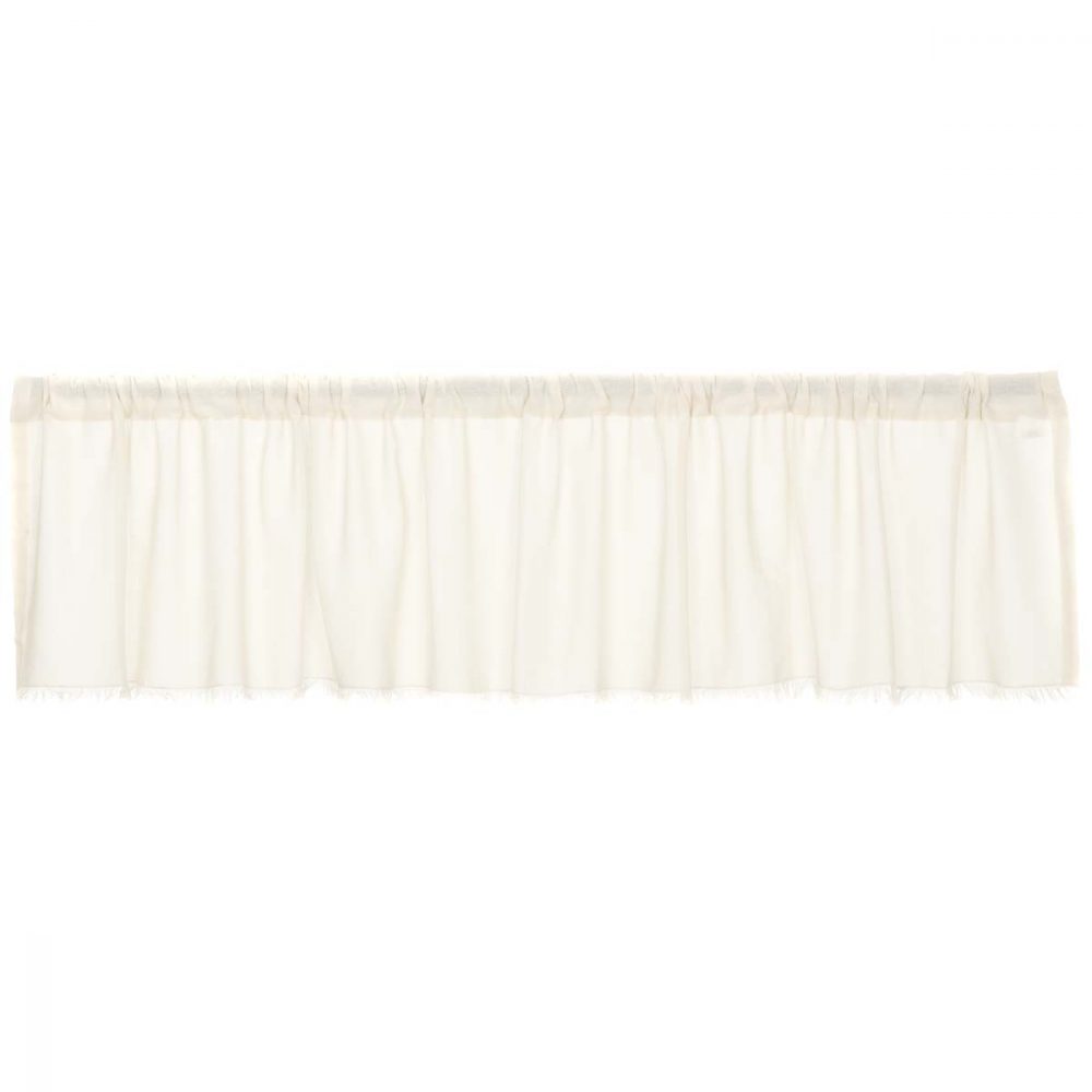 Tobacco Cloth Antique White Valance Fringed 16x90