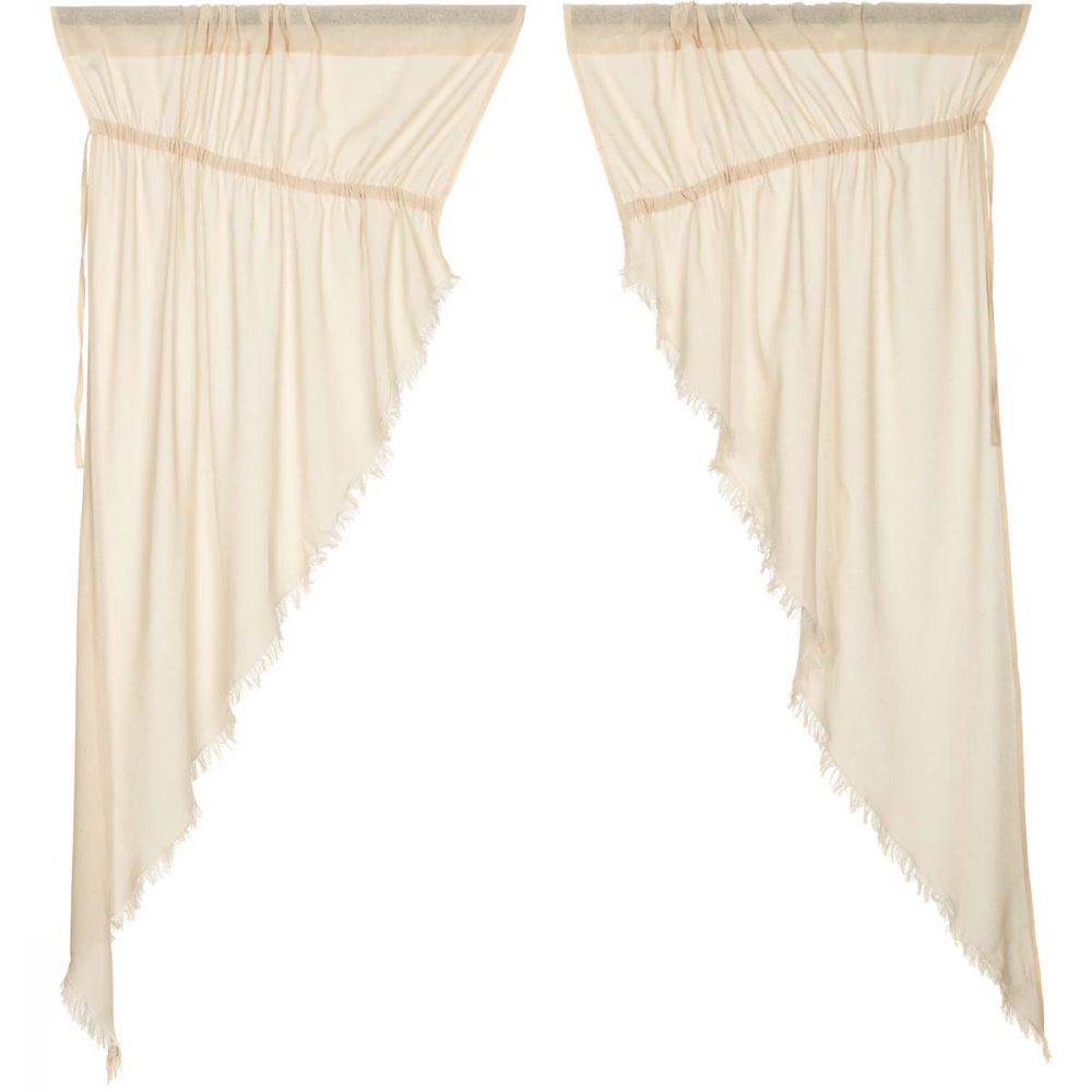 Tobacco Cloth Natural Prairie Short Panel Fringed Set of 2 63x36x18