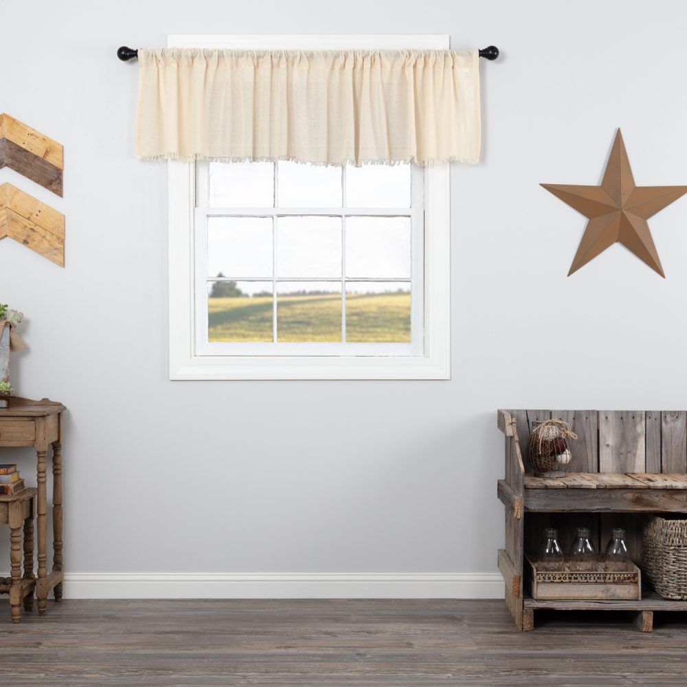 Tobacco Cloth Natural Valance Fringed 16x90