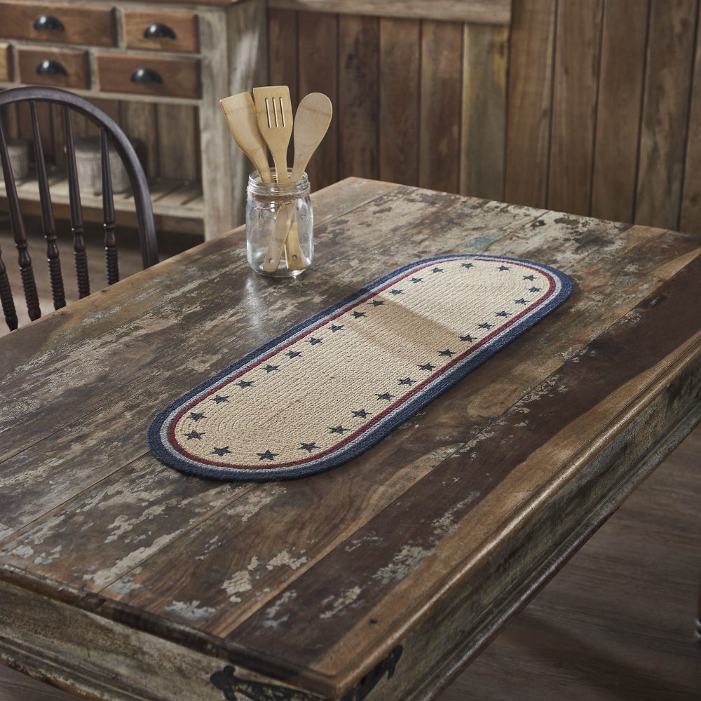 My Country Oval Runner Stencil Stars 12x36