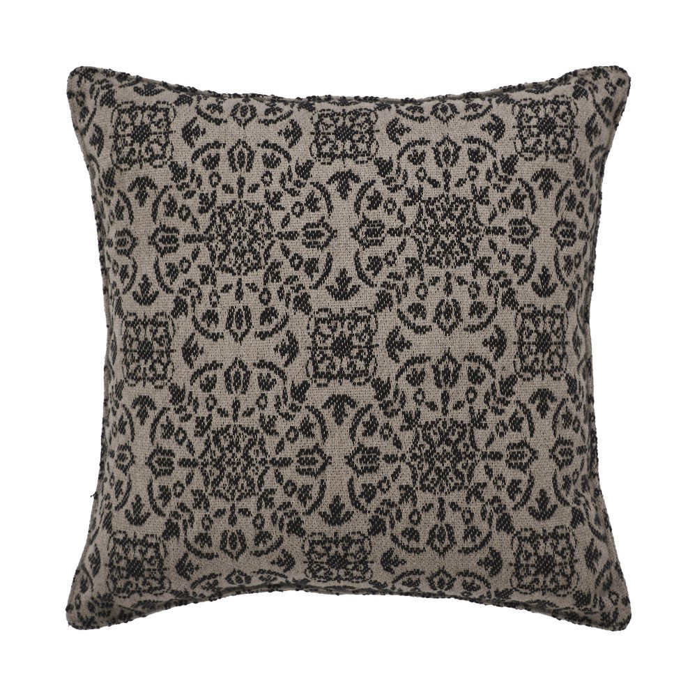 Custom House Black Tan Jacquard Pillow 9x9