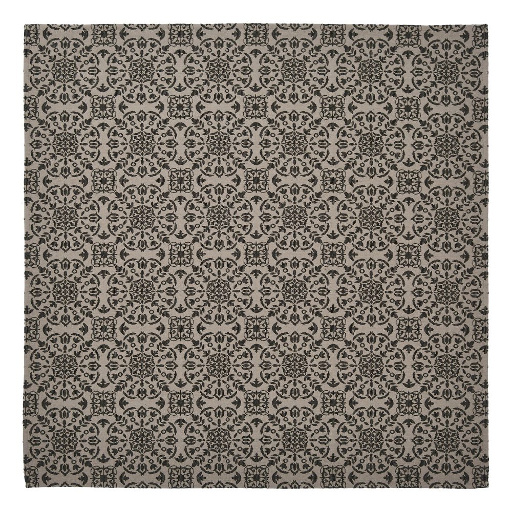 Custom House Black Tan Jacquard Table Topper 42x42