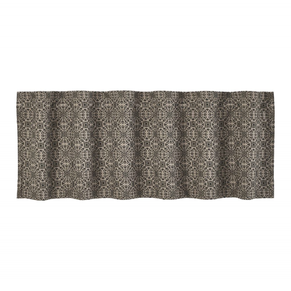 Custom House Black Tan Jacquard Valance 18x60