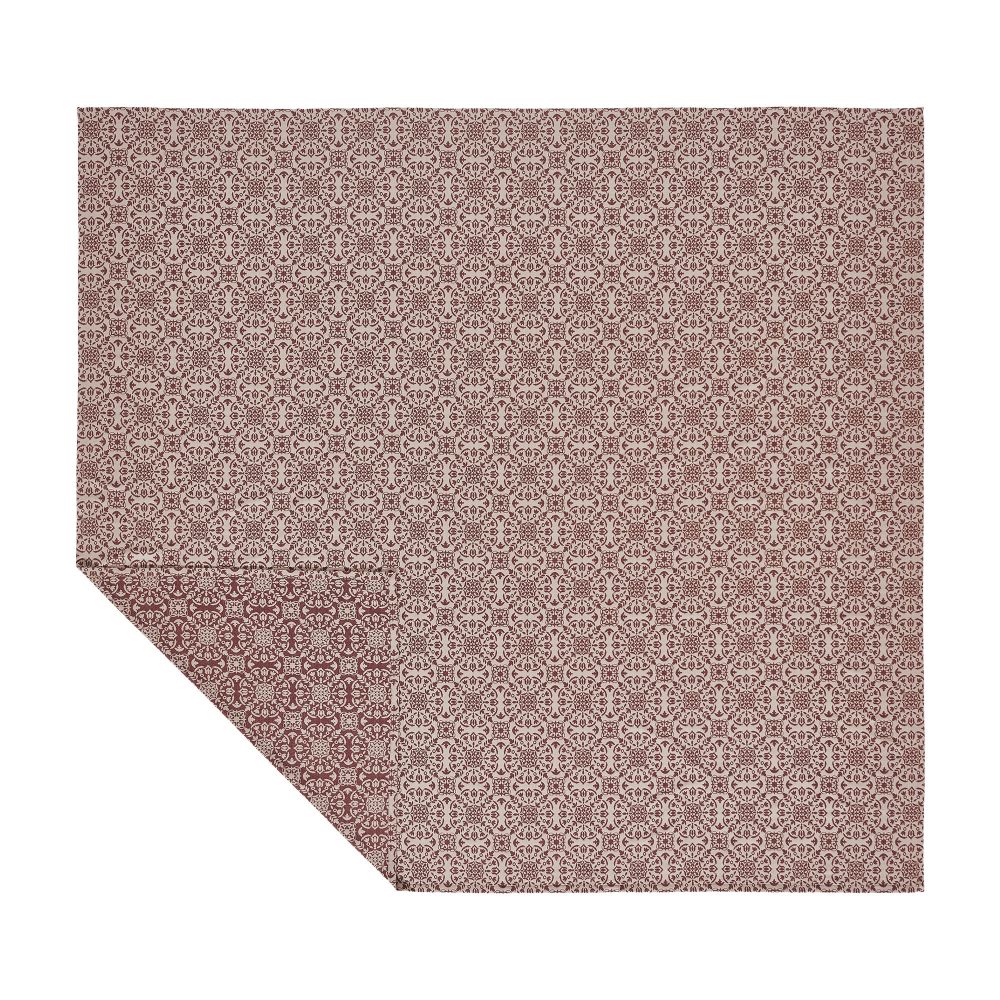 Custom House Burgundy Tan Jacquard King Coverlet 106Wx97L