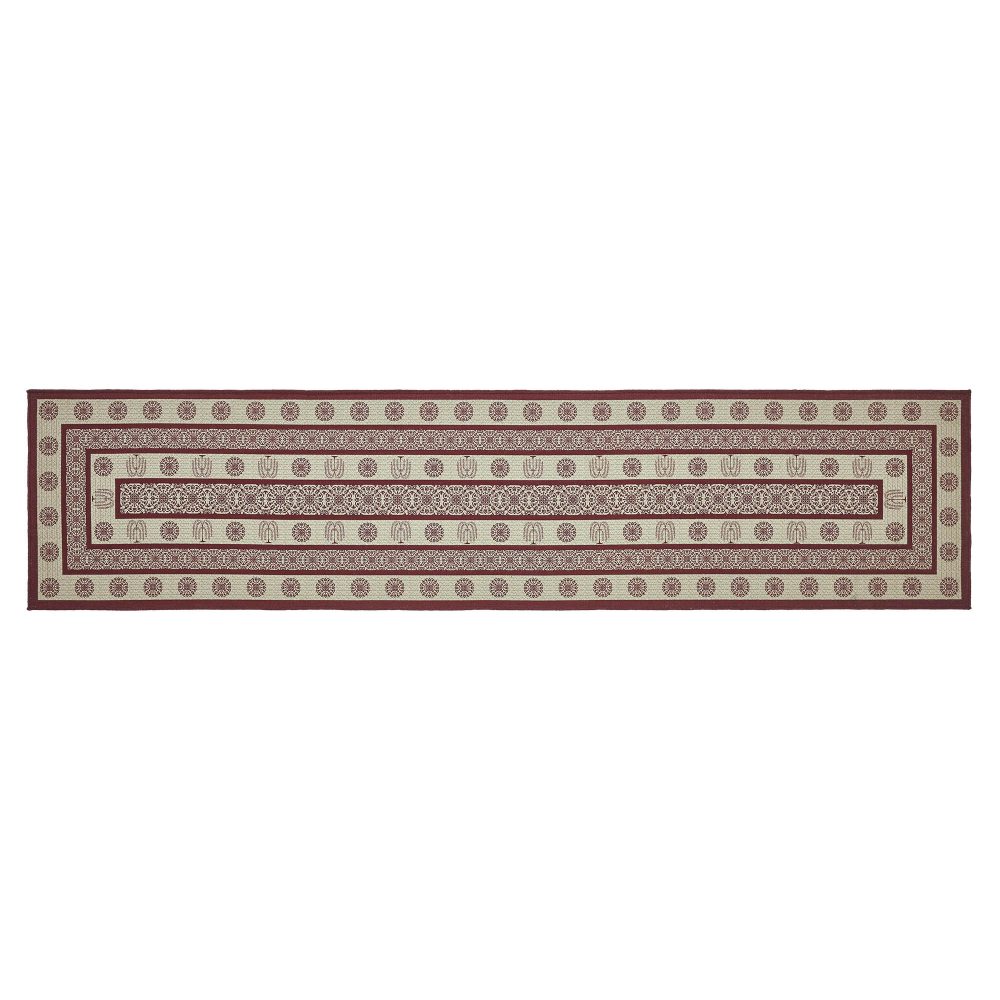 Custom House Burgundy Tan Jacquard Polyester Rug/Runner Rect 22x96