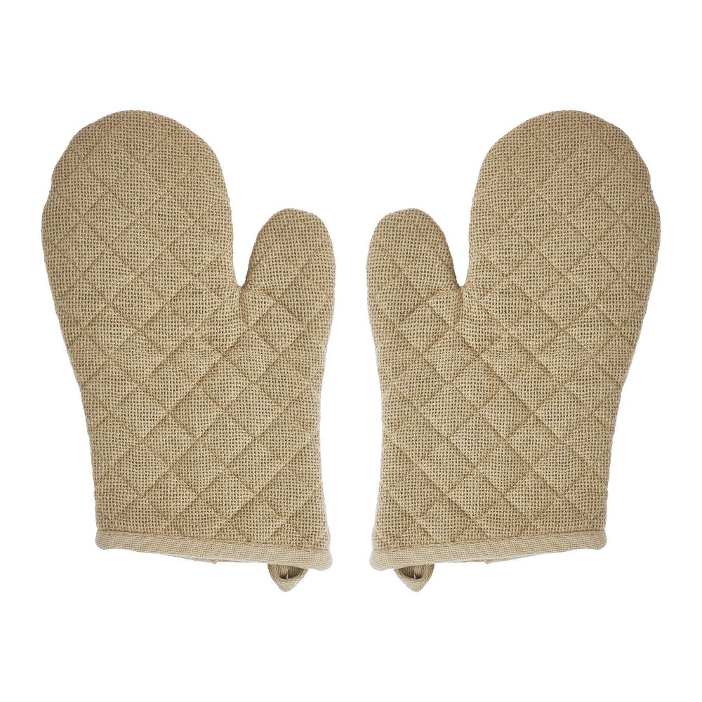 Burlap Natural Oven Mitt Set of 2