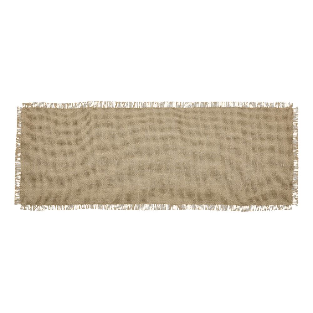 Burlap Natural Runner Fringed 8x24