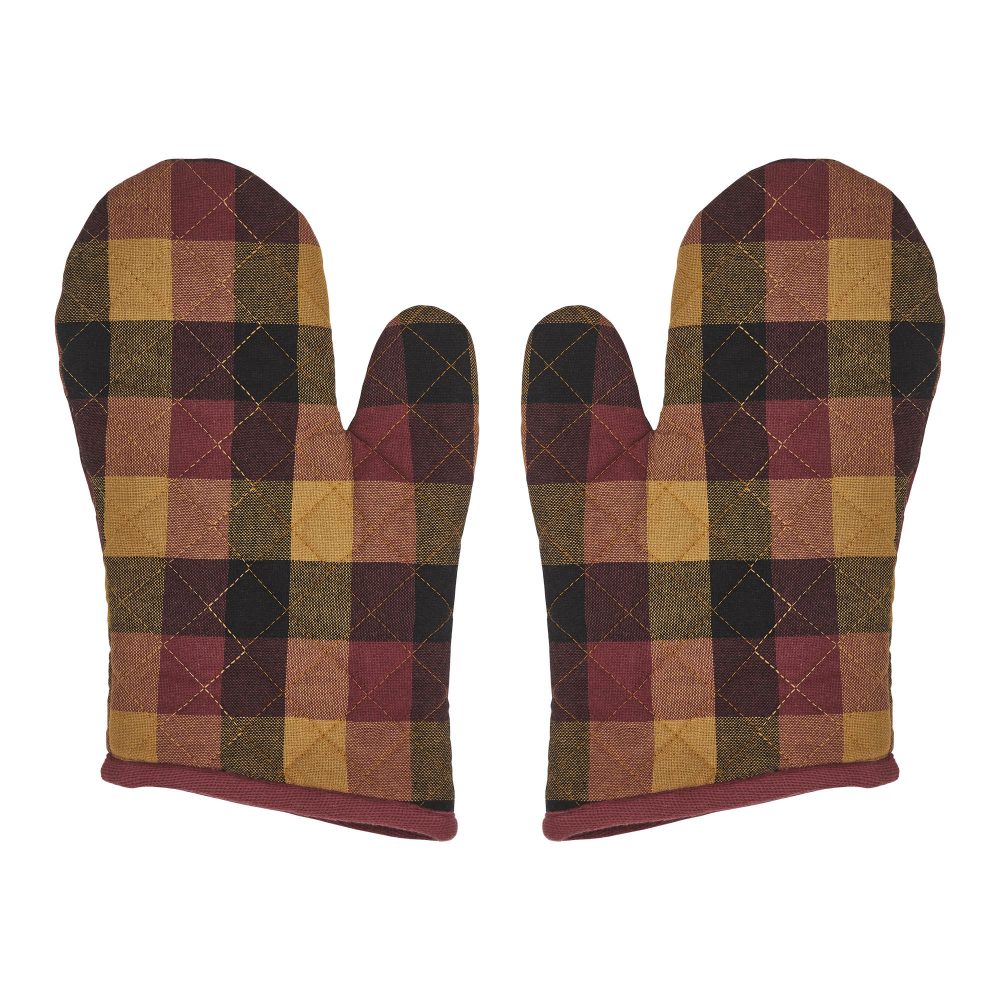 Heritage Farms Primitive Check Oven Mitt Set of 2