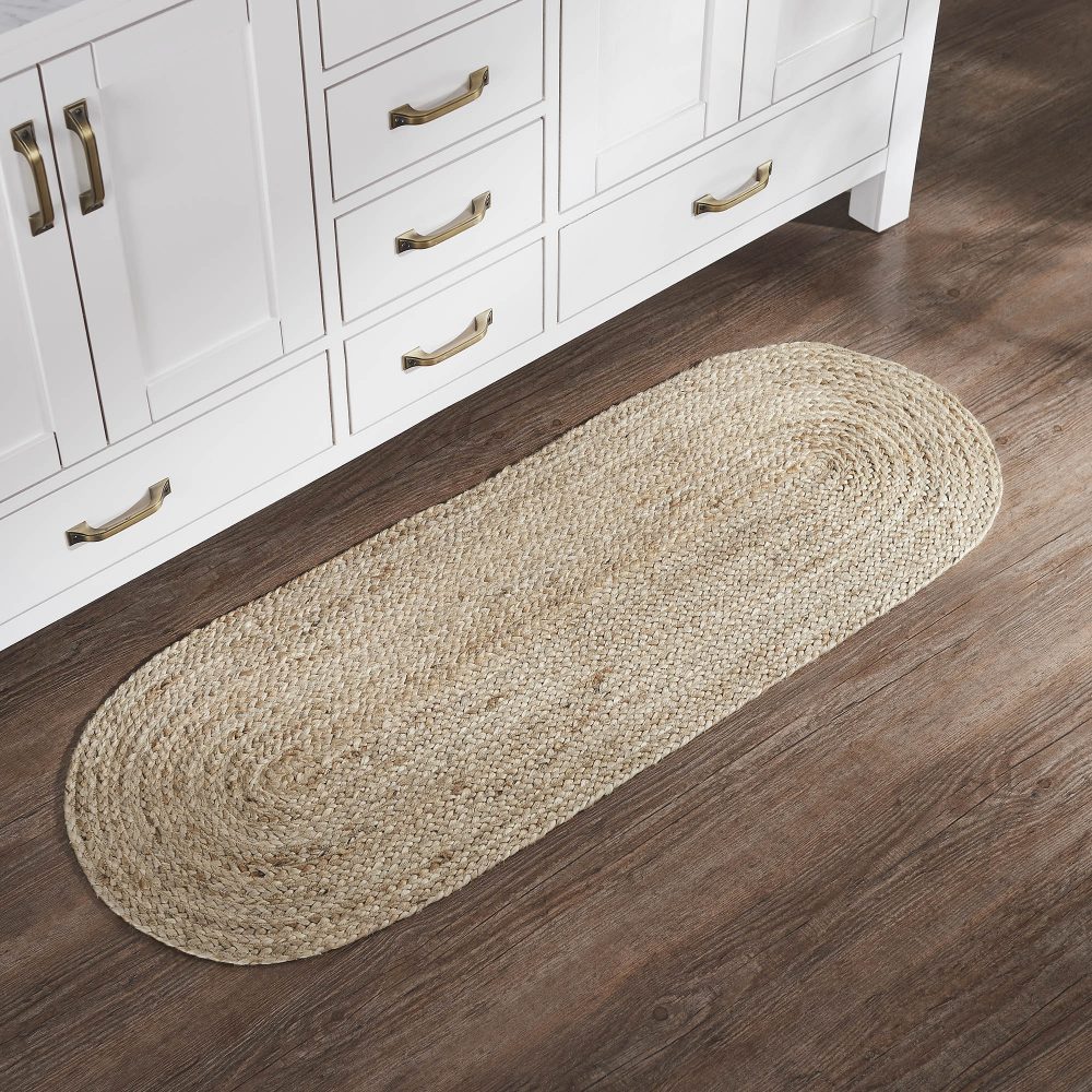 Natural Jute Rug Oval w/ Pad 17x48