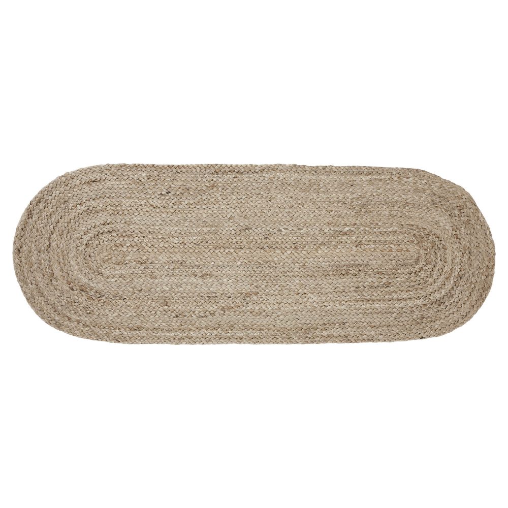 Natural Jute Rug Oval w/ Pad 17x48