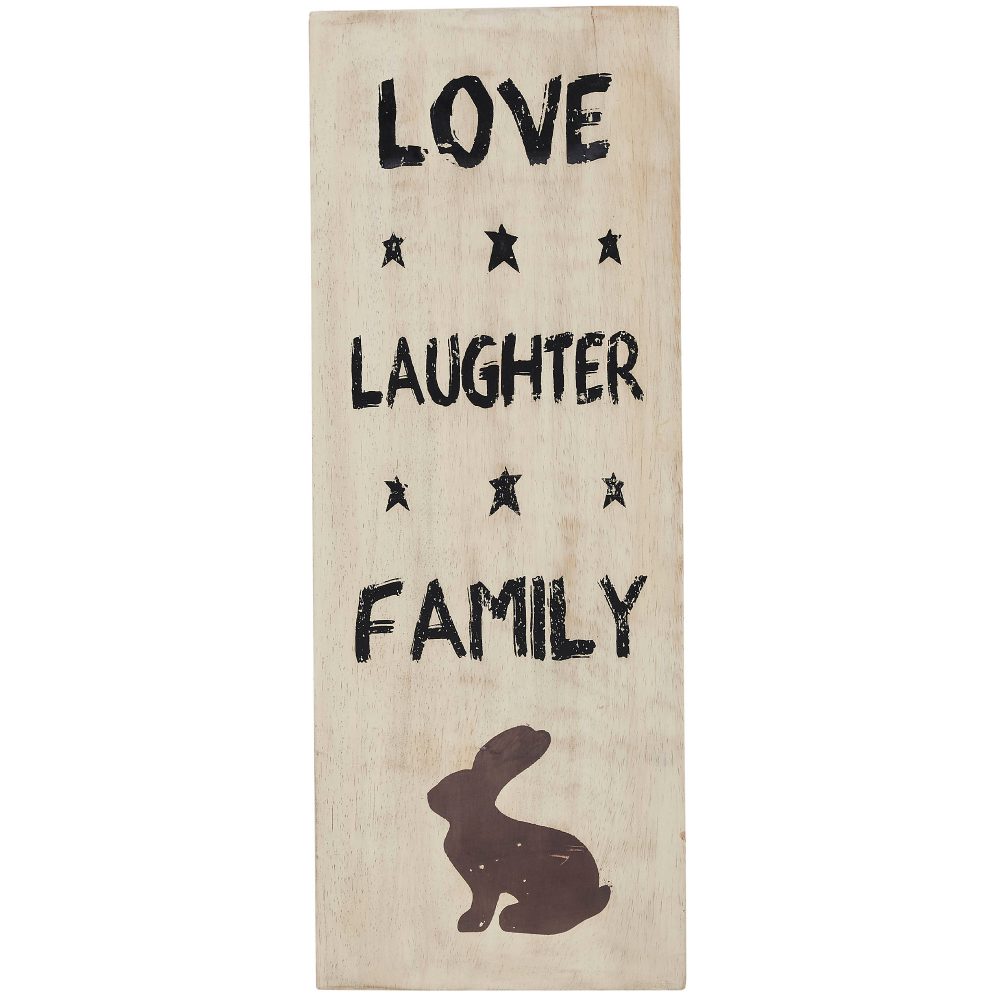 Love Laughter Family Wooden Sign 14.5x5.5