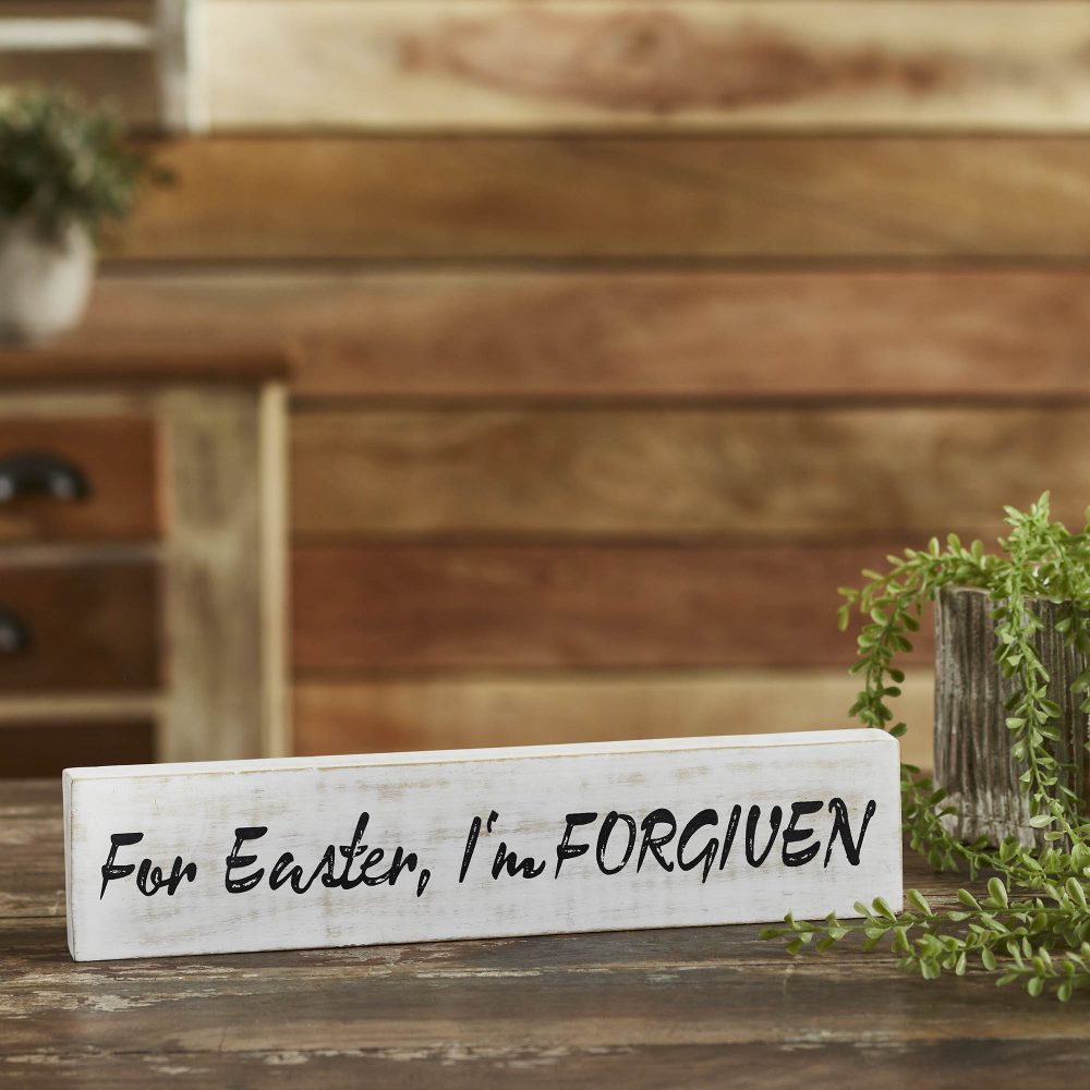 For Easter I'm Forgiven Wooden Sign 3x14