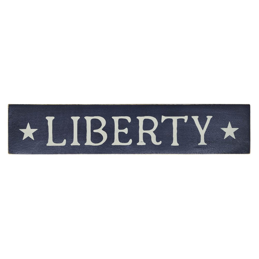 Navy Liberty Wooden Sign 3x14