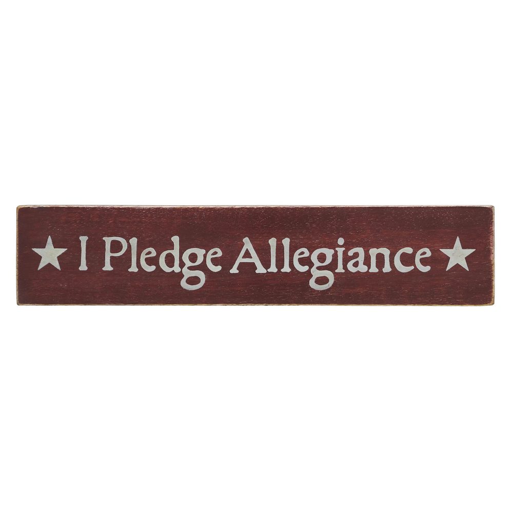 I Pledge Allegiance Red Wooden Sign 2.75x13