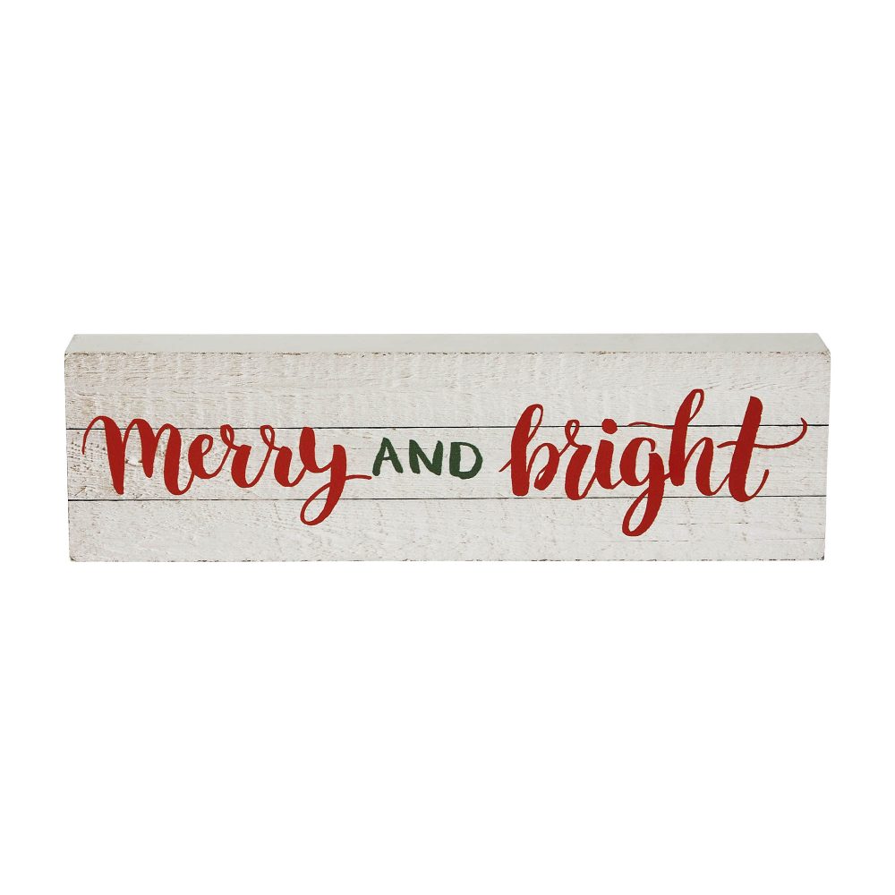 Merry and Bright Block Sign 3x10