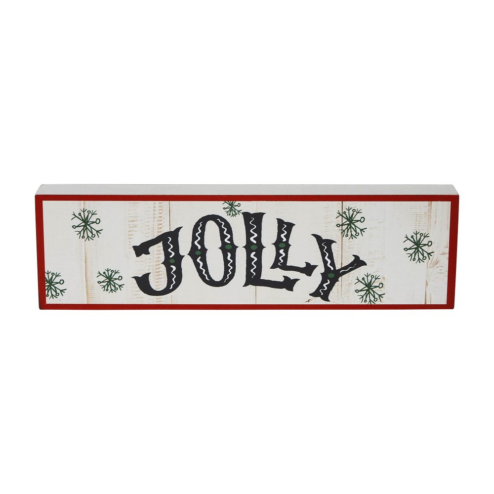 Jolly Snowflake Block Sign 3x10