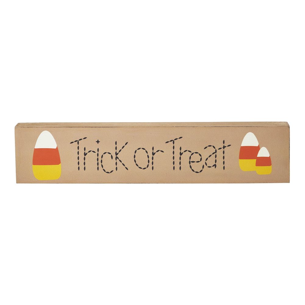 Trick Or Treat Candy Corn MDF Sign 2.75x13x1