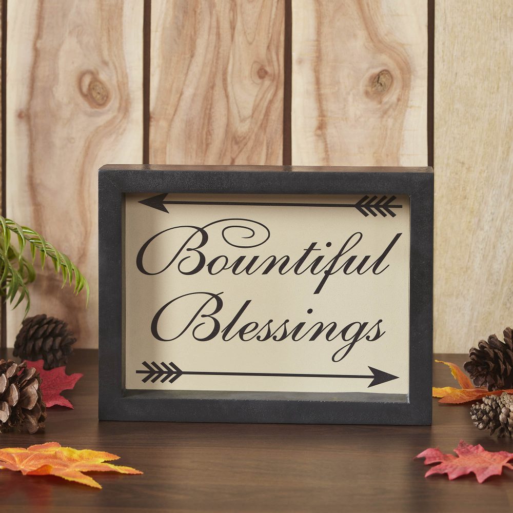 Bountiful Blessings w/ Arrows MDF Wall Sign 8x10.5x1.5