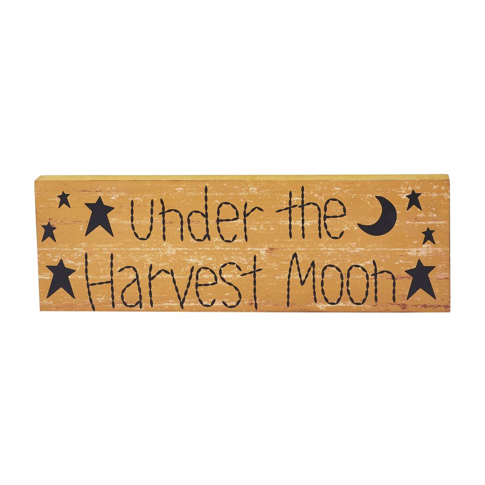 Under The Harvest Moon Prim Stars Mustard Base MDF Sign 4x12