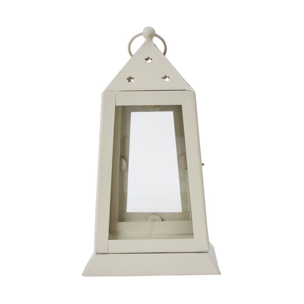 Metal Lantern Antique White Tealight Holder 9x5x5