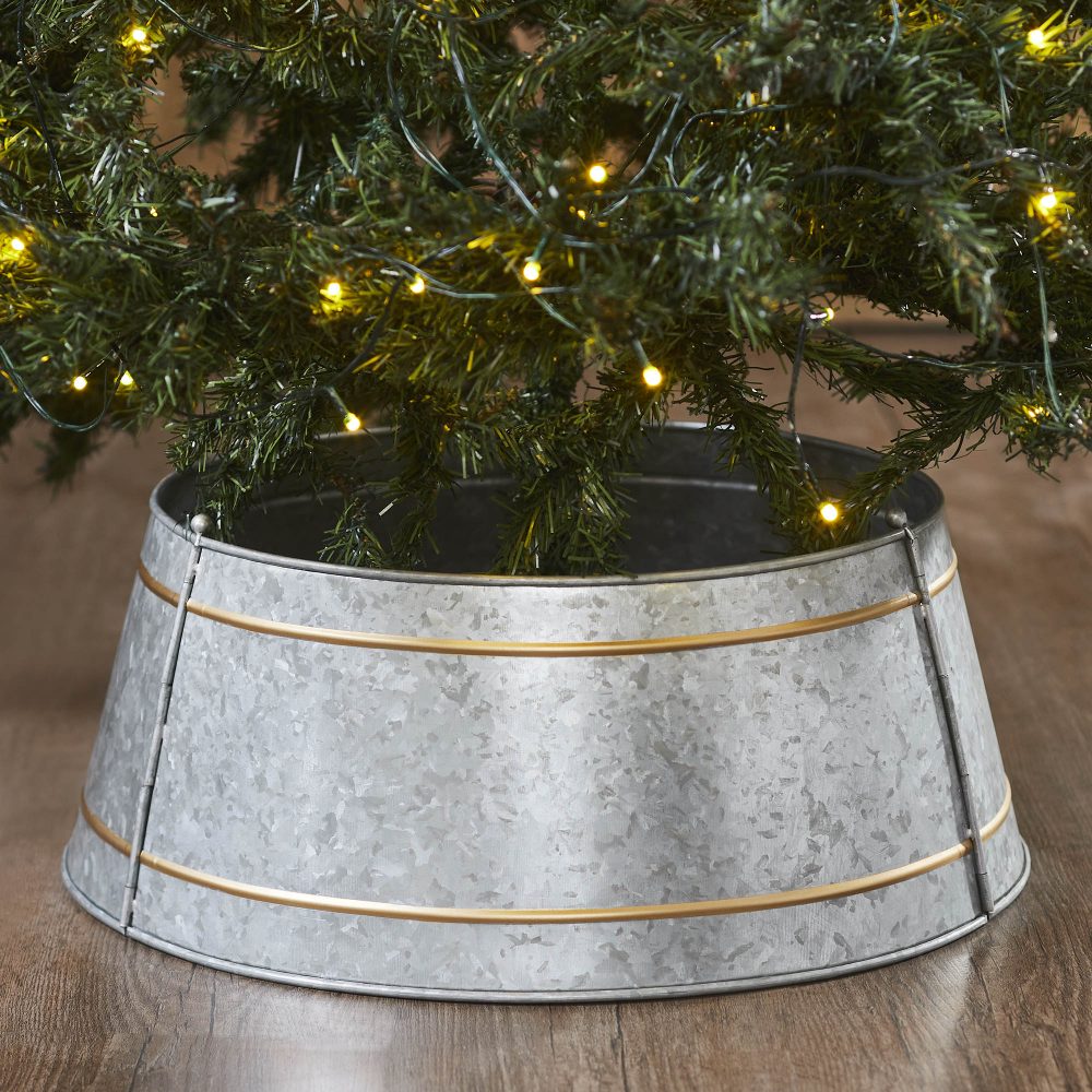 Christmas Tree Collar Metal Galvanized 8x20x20