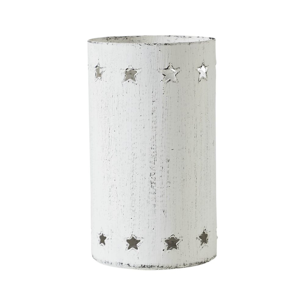 Votive Candle Holder Stars White 4.25x2.75x2.75