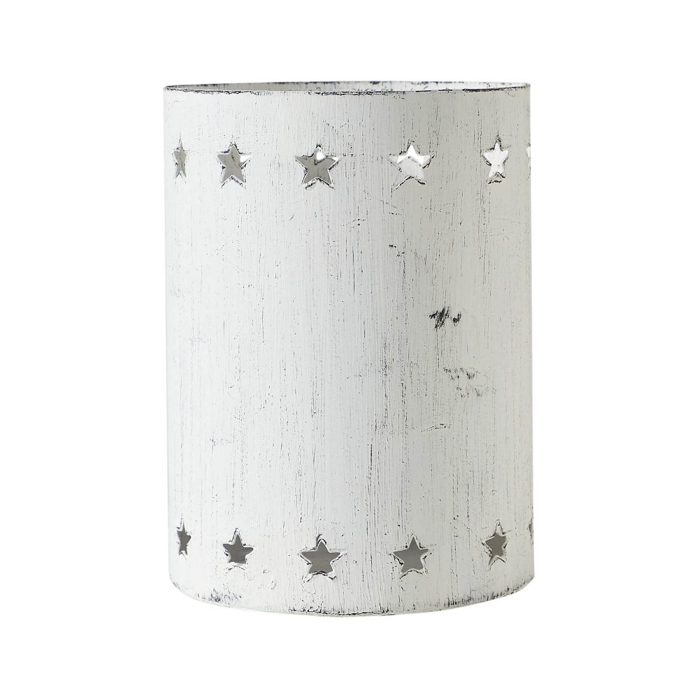 Votive Candle Holder Stars White 6x4.25x4.25