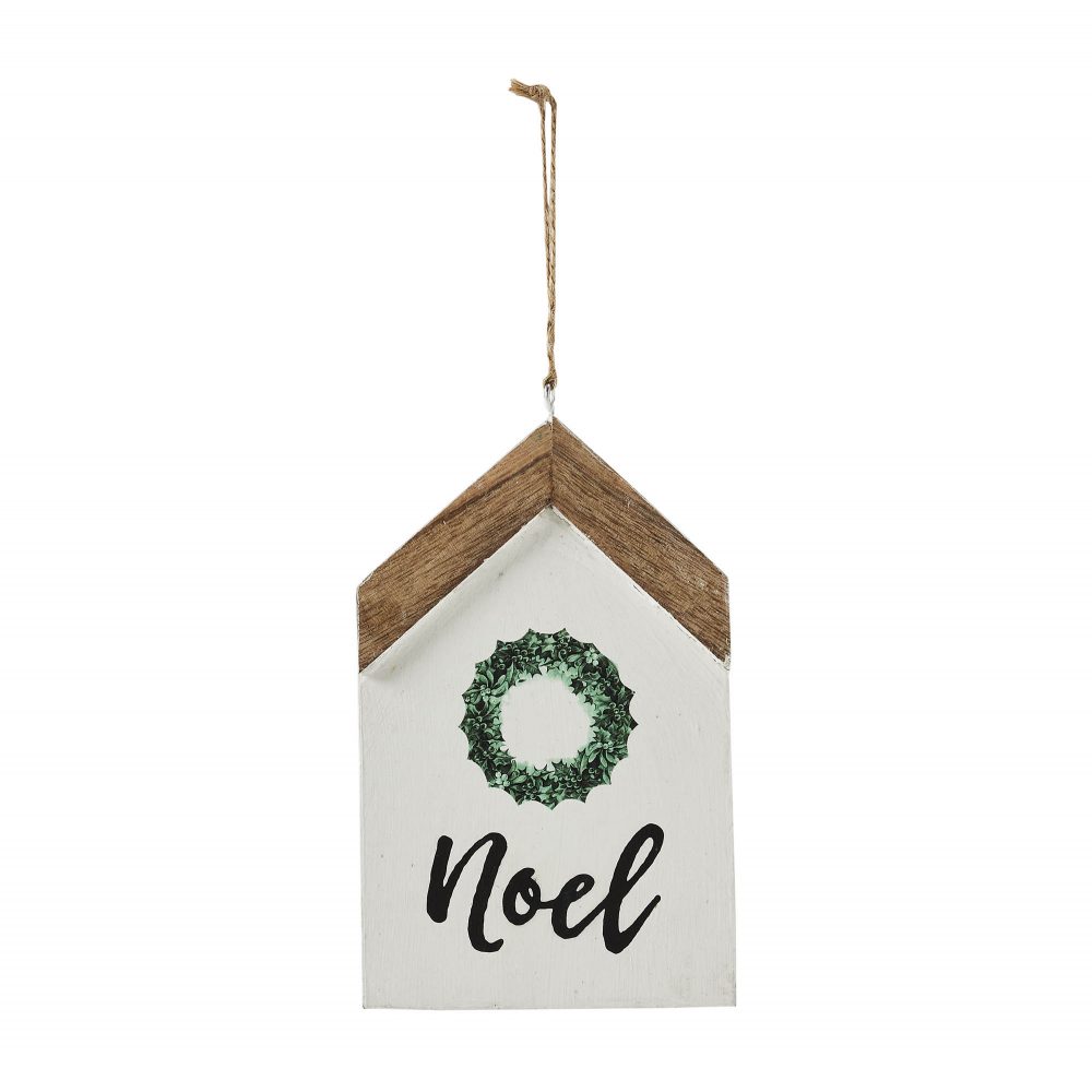 Noel Wreath Hanging Ornament 7x4x0.5