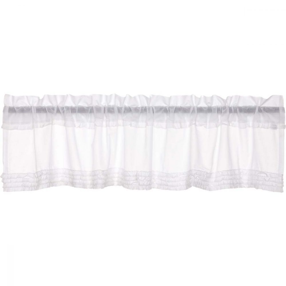 White Ruffled Sheer Valance 16x72