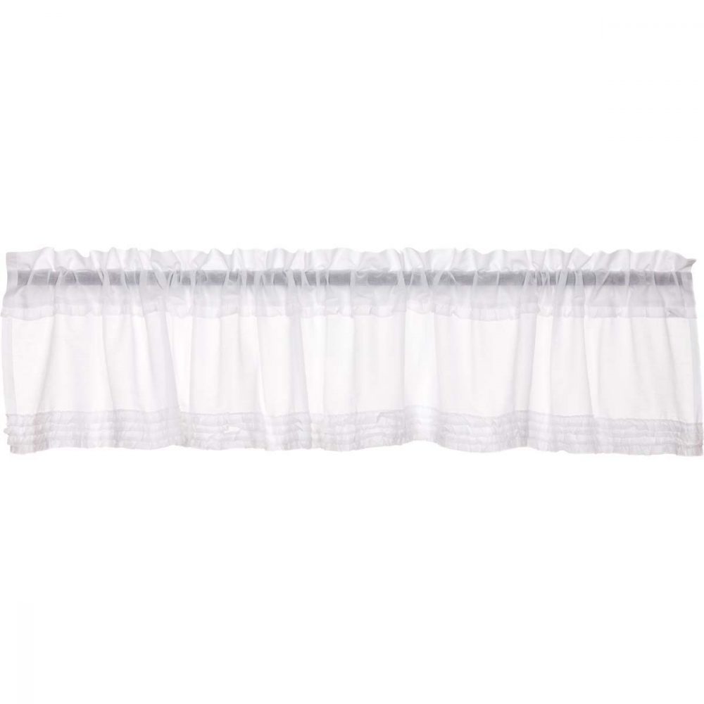 White Ruffled Sheer Valance 16x90