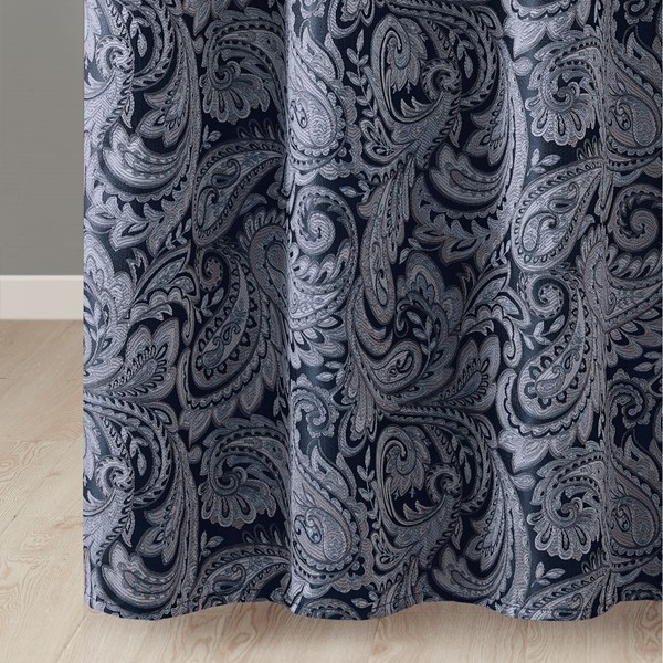 Madison Park Aubrey Jacquard Shower Curtain in Navy, 72x72" MP70-6459