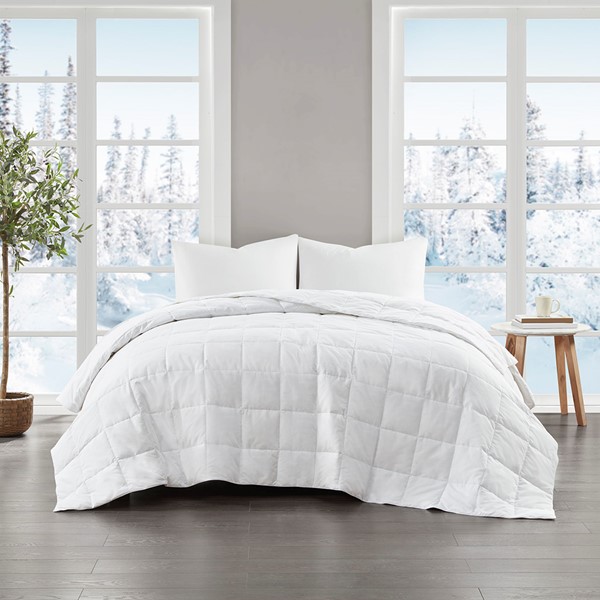 True North by Sleep Philosophy Four Seasons Goose Feather and Down Filling Blanket in White, Twin TN51-0485