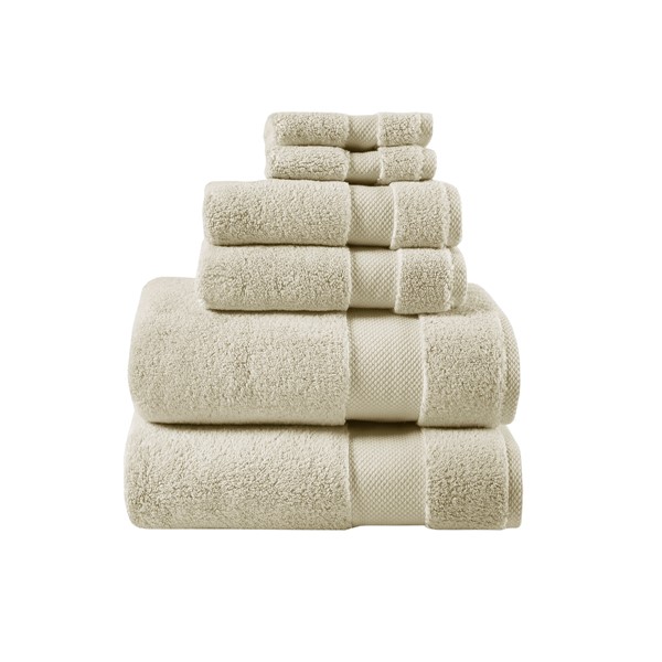 Madison Park Signature Splendor 1000gsm 100% Cotton 6 Piece Towel Set in Natural, 6-Piece MPS73-436