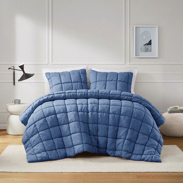 Intelligent Design Dream Puff Down Alternative Comforter Set in Navy, Twin ID10-2310