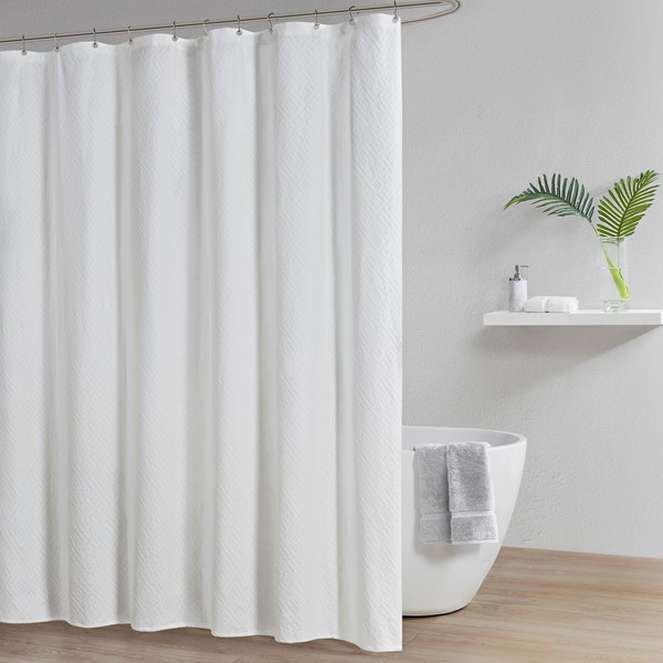 Croscill Casual Calistoga Matelasse Shower Curtain in White, One Size CCA70-0020