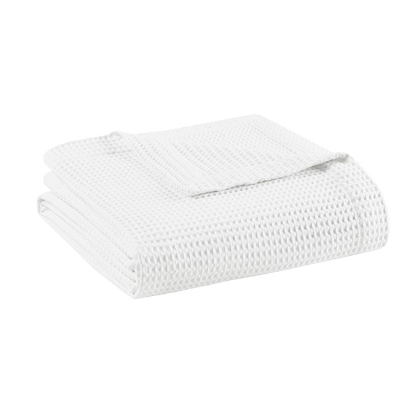 Beautyrest Waffle Weave Cotton Blanket in White, Twin BR51N-3822