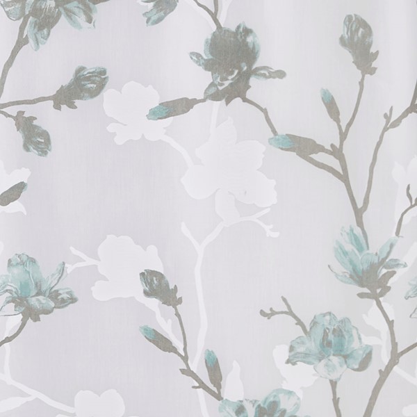 Madison Park Magnolia Floral Printed Burnout Shower Curtain in Aqua, 72x72" MP70-6421