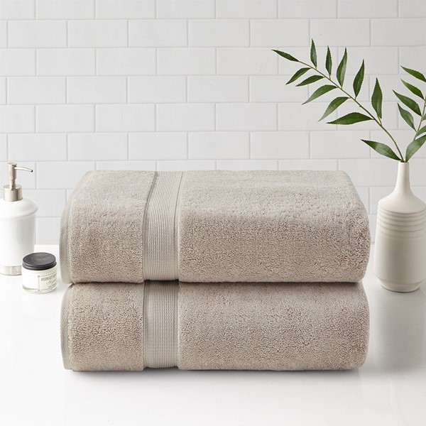 Madison Park Signature 800GSM 100% Cotton Bath Sheet 2 Piece Set in Natural, 34x68" - 2PK MPS73-462