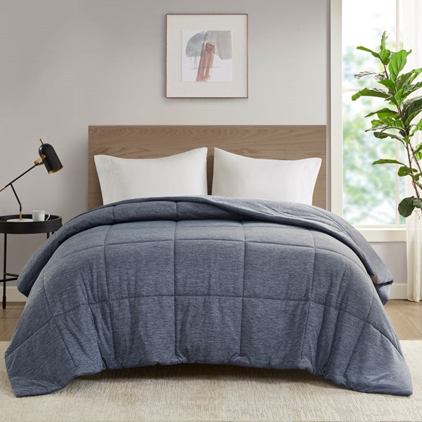 Urban Habitat Comfort Cool Jersey Knit Oversized Down Alternative Comforter in Navy, King/Cal King UH10-2505