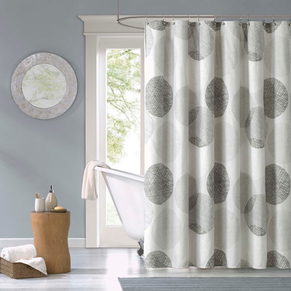 Madison Park Essentials Knowles Shower Curtain in Grey, 72x72" MPE70-038