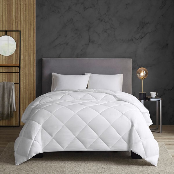 Sleep Philosophy Maximum Warmth Cotton Down Alternative Featherless Comforter in White, Full/Queen BASI10-0297