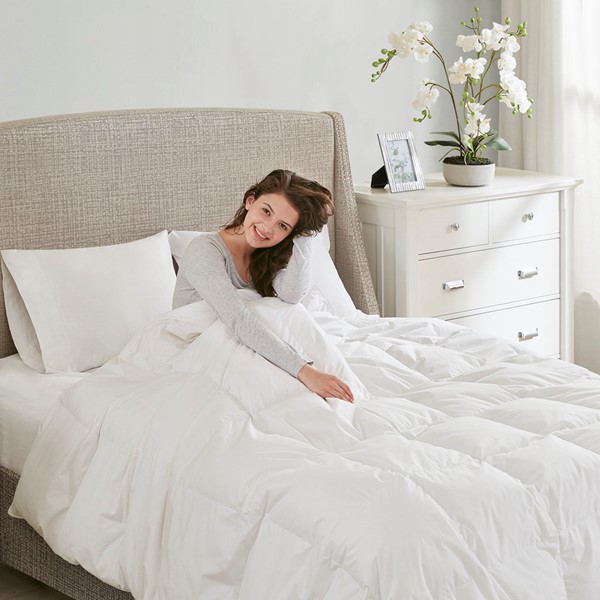 True North by Sleep Philosophy All Season Oversized 100% Cotton Down Comforter in White, Full/Queen TN10-0348