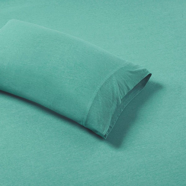 Intelligent Design Cotton Blend Jersey Knit All Season Sheet Set in Aqua, Twin ID20-695